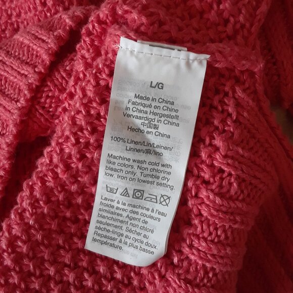 NWOT J Crew Coral Pink 100% Linen Knit Sweater Top XL - Picture 7 of 9